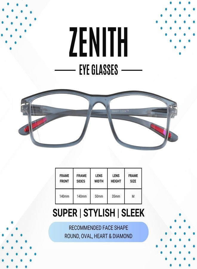 AEC Zenith Rectangular Reading Glasses | Modern Frame with BlueRazr Blue Light Blocking Lenses | Sleek Unisex Readers for Men & Women (Gray, +1.00) - Image 2