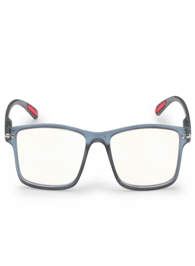 AEC Zenith Rectangular Reading Glasses | Modern Frame with BlueRazr Blue Light Blocking Lenses | Sleek Unisex Readers for Men & Women (Gray, +1.00) - Image 3