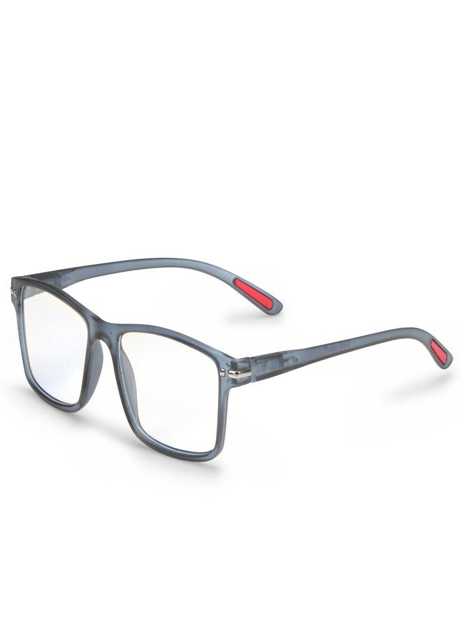 AEC Zenith Rectangular Reading Glasses | Modern Frame with BlueRazr Blue Light Blocking Lenses | Sleek Unisex Readers for Men & Women (Gray, +1.00) - Image 1