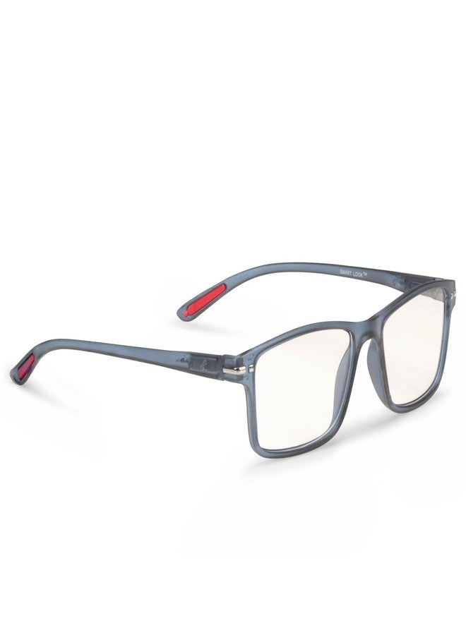AEC Zenith Rectangular Reading Glasses | Modern Frame with BlueRazr Blue Light Blocking Lenses | Sleek Unisex Readers for Men & Women (Gray, +1.00) - Image 4