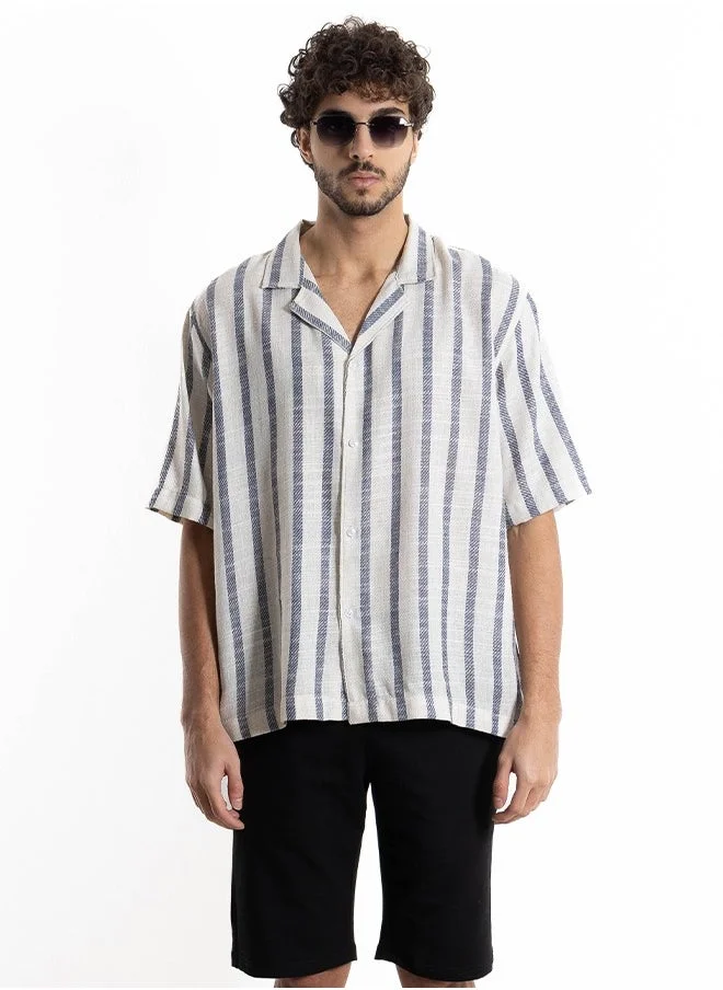 SHAPES LINEN BLEND STRIPED SHIRT