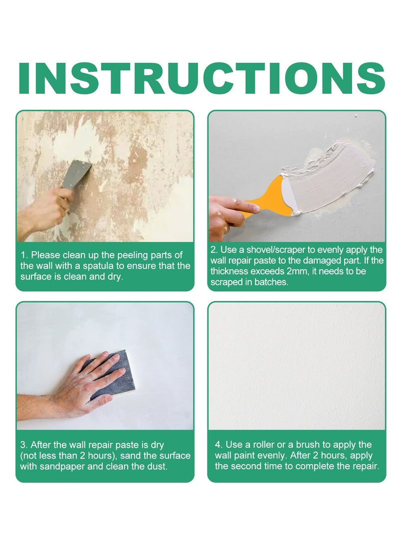 JUE-FISH Wall repair paste, drywall repair kit, wall patcher with scraper, wall hole filling wall repair subsidy kit, quick and easy wall hole filling solution  - Image 3