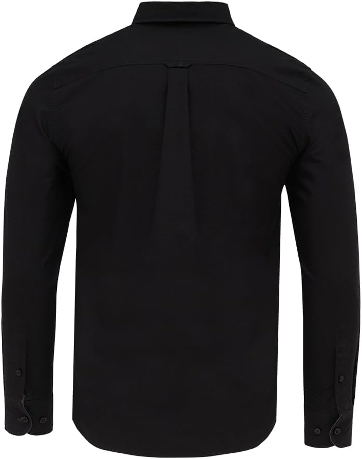 Cedro Men's Black Oxford Shirt - Regular Fit Cotton Long Sleeve - Image 2
