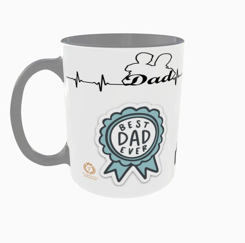 TAJNAN Coffee Mug Set of 1 to Gift to Best Friends Coffee Mugs Microwave Safe Grey Ceramic Mugs300 ml Each_dad02Grey - Image 1