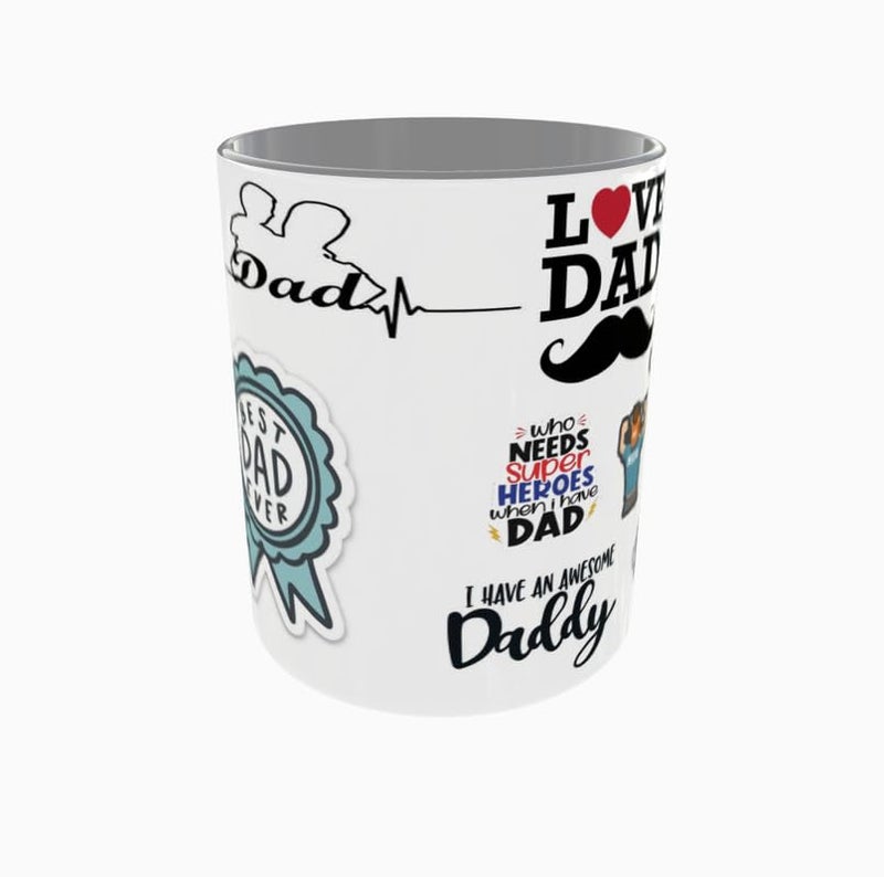 TAJNAN Coffee Mug Set of 1 to Gift to Best Friends Coffee Mugs Microwave Safe Grey Ceramic Mugs300 ml Each_dad02Grey - Image 2