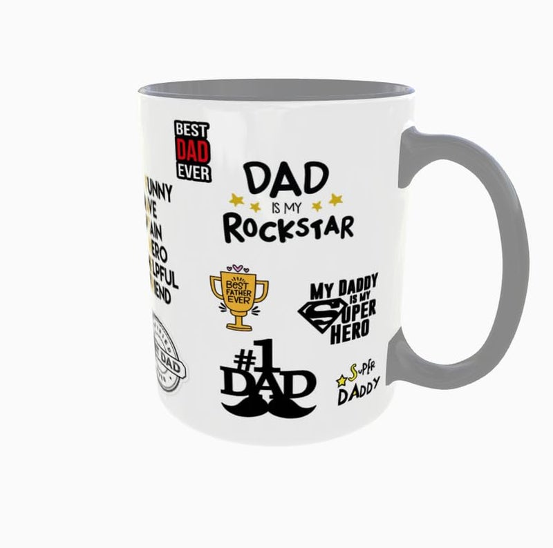 TAJNAN Coffee Mug Set of 1 to Gift to Best Friends Coffee Mugs Microwave Safe Grey Ceramic Mugs300 ml Each_dad02Grey - Image 5