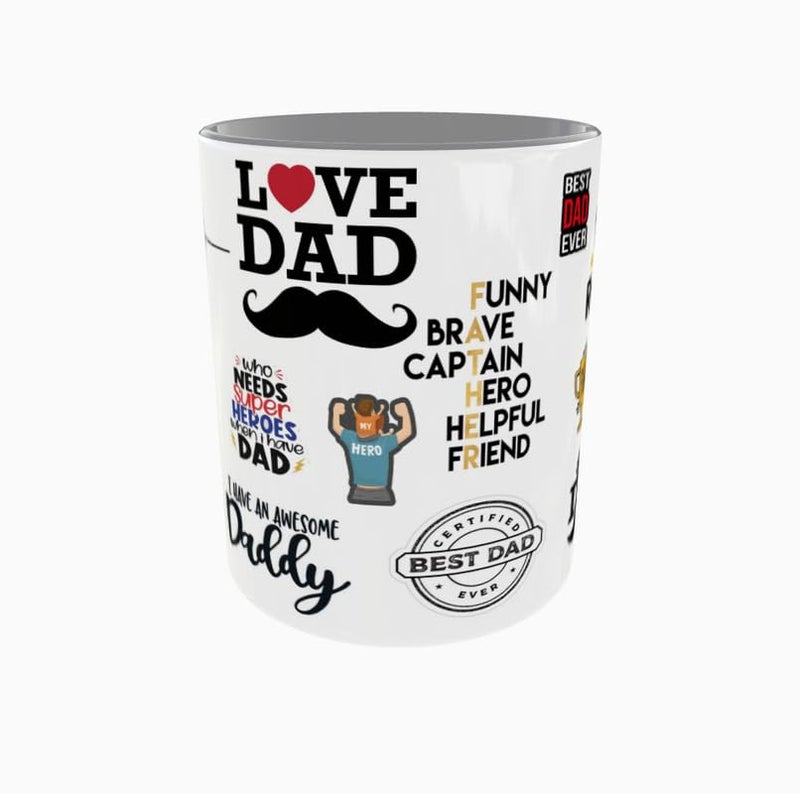 TAJNAN Coffee Mug Set of 1 to Gift to Best Friends Coffee Mugs Microwave Safe Grey Ceramic Mugs300 ml Each_dad02Grey - Image 3