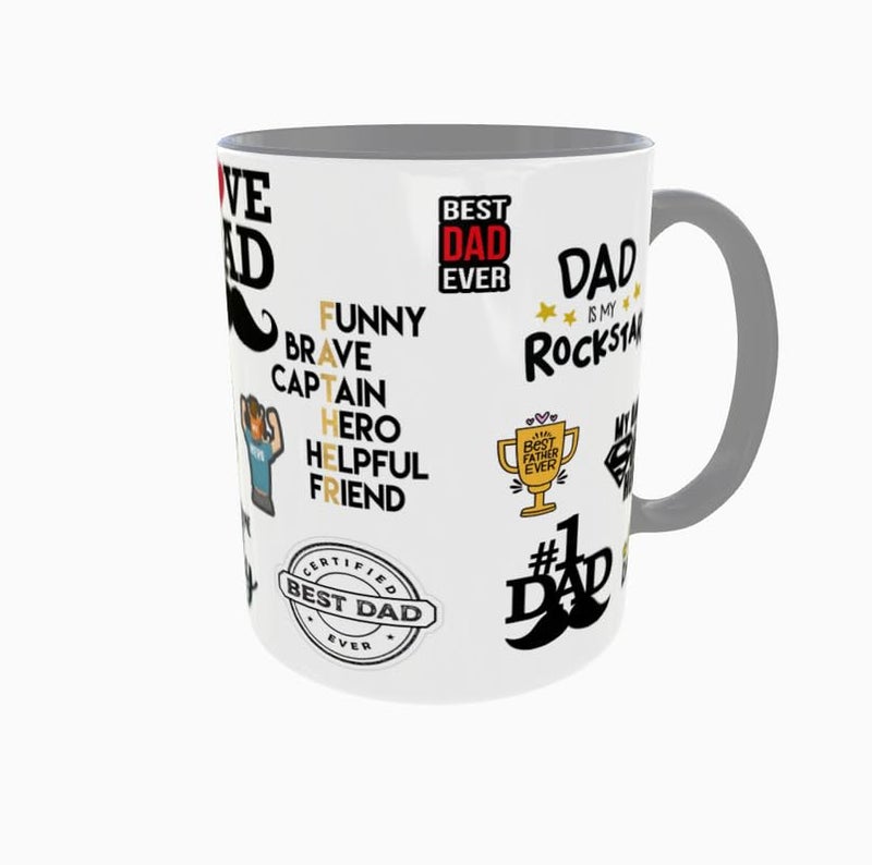 TAJNAN Coffee Mug Set of 1 to Gift to Best Friends Coffee Mugs Microwave Safe Grey Ceramic Mugs300 ml Each_dad02Grey - Image 4