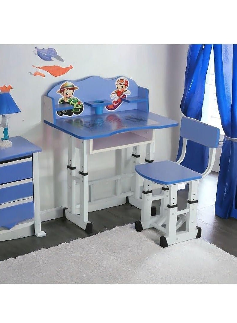Generic Adjustable Height Kids Study Table Set, MDF Study Table for 3-11 Years Old (blue)  - Image 3