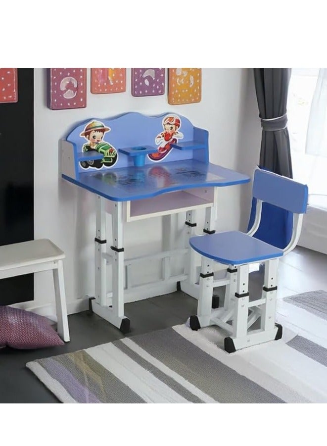 Generic Adjustable Height Kids Study Table Set, MDF Study Table for 3-11 Years Old (blue)  - Image 5