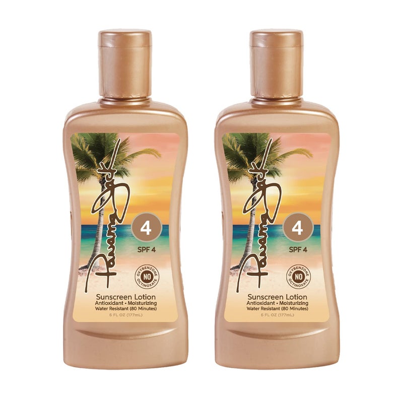 Panama Jack Sunscreen Tanning Lotion SPF 4 PABA Paraben Gluten Cruelty Free Antioxidant Moisturizing Formula 6 FL OZ Pack of 2