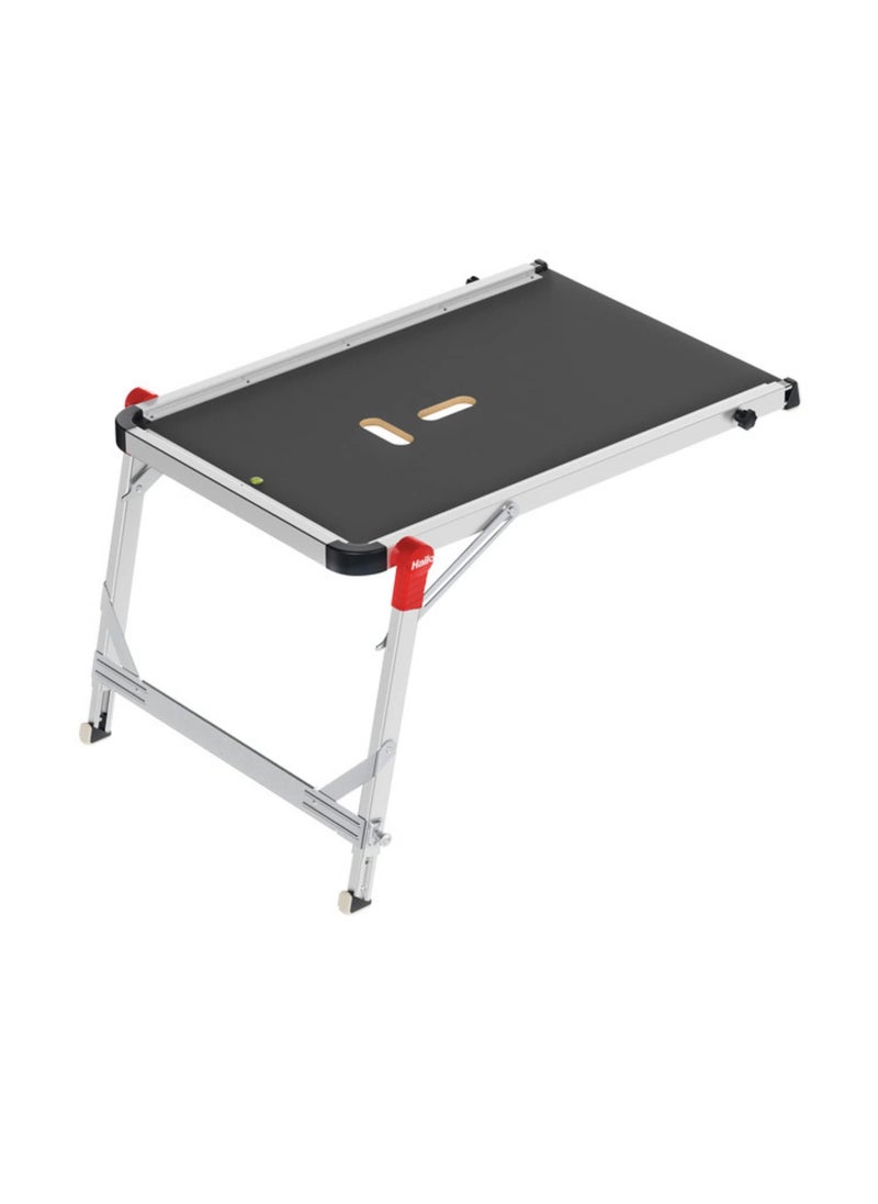 Hailo Hailo TP1 Staircase Platform  Length and HeightAdjustable Telescopic Rails and feet  Integrated Bubble Level  TwoHand Safety Unlocking Mechanism  for use with Step stools  stepladders 