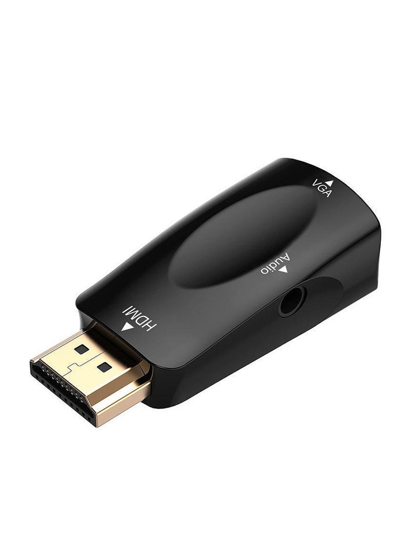 HDMI Male to VGA Female Adapter with Audio Support – 1080P Video Converter for Laptop, PC, TV Box, Game Console to VGA Monitor, Projector, TV – Audio & Video Sync, Plug & Play, Black, Cable Included  - Image 3