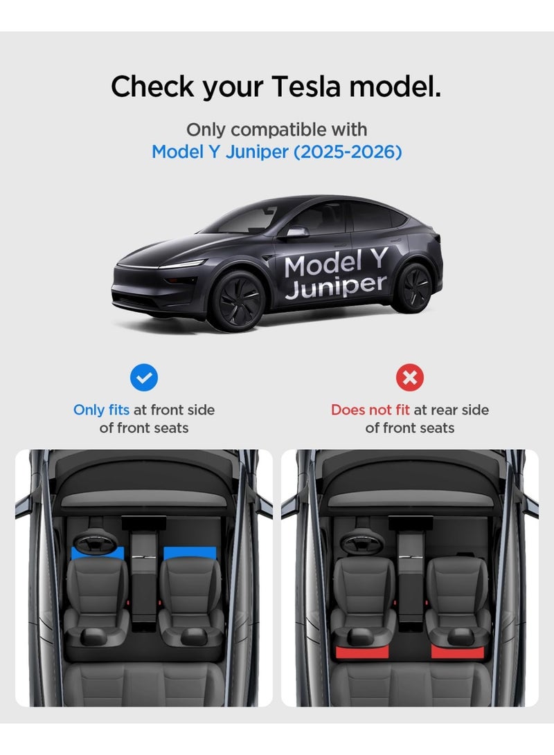 Spigen Under Seat Storage Box [2 PACK] for Tesla Model Y Juniper (2026/2025) Hidden Organizer Tray [Waterproof & Anti-Rattle] with Smooth Slide Technology - Image 2