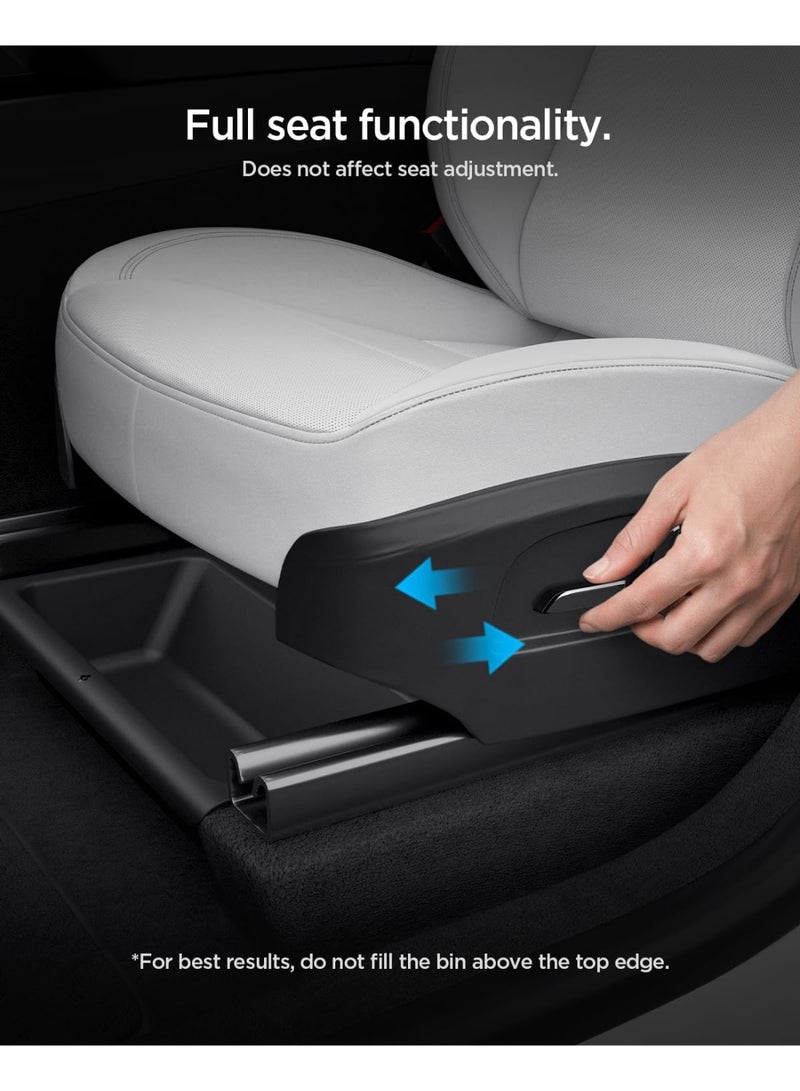 Spigen Under Seat Storage Box [2 PACK] for Tesla Model Y Juniper (2026/2025) Hidden Organizer Tray [Waterproof & Anti-Rattle] with Smooth Slide Technology - Image 5