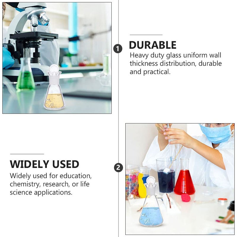 klarako Iodine Flask 4pcs Flask Glass Beakers Laboratory Supply with Scale High Borosilicate Glass Glass Flask - Image 3
