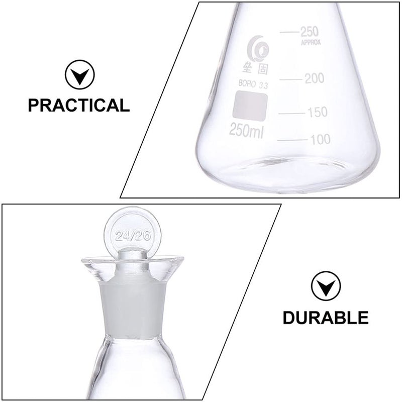 klarako Iodine Flask 4pcs Flask Glass Beakers Laboratory Supply with Scale High Borosilicate Glass Glass Flask - Image 5