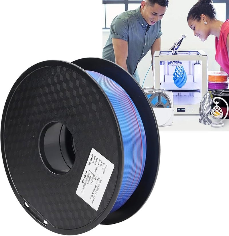 خيوط PLA حريرية ثلاثية الألوان 1.75 مم أحمر أخضر أزرق لطابعات ثلاثية الأبعاد وأعمال الفنون والحرف اليدوية - Image 4
