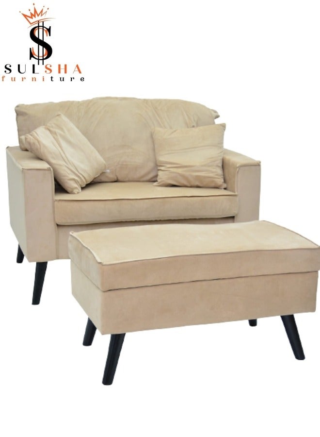 Modern Single Seat Sofa with Storagable Table