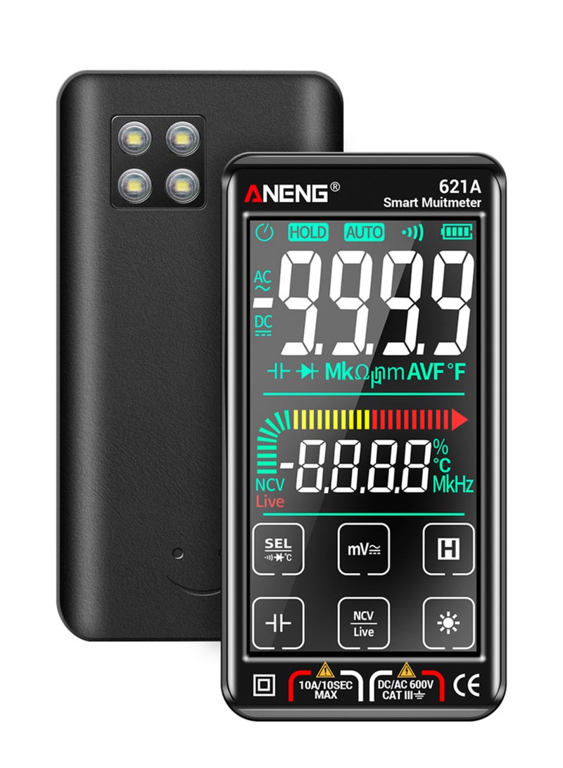 ANENG 621A Touch Screen Intelligent Digital Multimeter 9999 Counts Auto Range Rechargeable Portable NCV Universal Meter Voltmeter Ammeter Black - Image 2