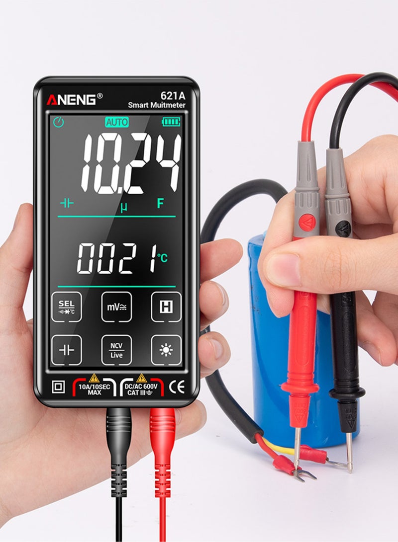ANENG 621A Touch Screen Intelligent Digital Multimeter 9999 Counts Auto Range Rechargeable Portable NCV Universal Meter Voltmeter Ammeter Black - Image 5