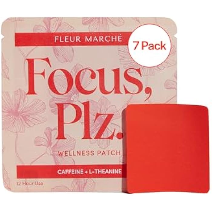 Fleur Marché لصقة فلور مارشي فوكس، من فضلك. لصقة نباتية - لصقة تعزيز التركيز مع الكافيين، ومانا الأسد وغيرها من النوتروبيكس القوية - صحة عالية التوافر البيولوجي - 7 لصقات - Image 1