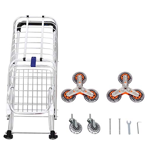 KAVID Folding Stair Climbing Shopping Cart Trolley Home 8 Wheels Stair Climber Gift Wheel Roller Portable Foldable Stainless Travel - Image 2