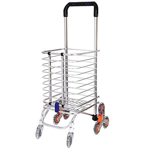 KAVID Folding Stair Climbing Shopping Cart Trolley Home 8 Wheels Stair Climber Gift Wheel Roller Portable Foldable Stainless Travel - Image 1