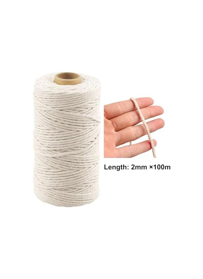 The Bros 100 M Cooking Twine, Strong Food Safe Cotton Wraps String for Tying Meat, Baking, DIY Crafts, Gifts Making Sausage Packaging Decoration Macrame Cord Thickness 2MM  - Image 3