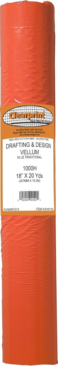 Clearprint 18" x 20 Yards 1000H Design Vellum Roll, 16 lb., 100% Cotton, 1 Each - Image 1