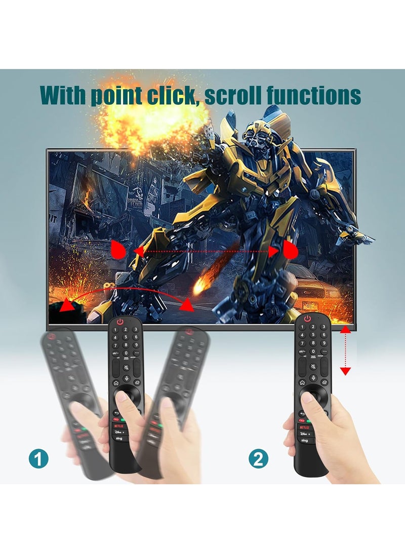 Voice Magic for LG TV Remote Control Replacement Compatible with LG Magic Remote MR23GN with Pointer and Voice Function for LG UHD OLED QNED NanoCell MiniLED C1 C2 C3 4K 8K Smart TVs with Battery