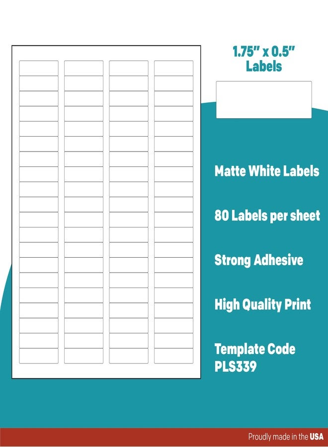 Premium Label Supply White Sticker Return Address Labels – 1.75" x .5" – Laser/Inkjet Compatible – (80 per Sheet), 100 Sheets – 8000 Total Adhesive Labels - Image 4