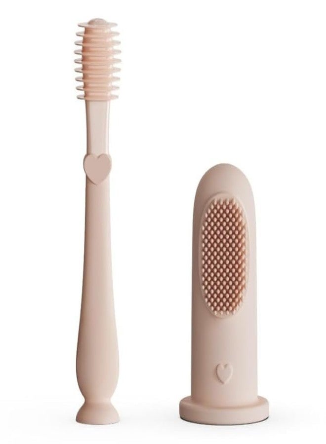 BLINE 3 In1 Silicone Toothbrush Set baby finger toothbrush set for new born Tongue Cleaner for Toddler Oral Care Baby Finger Toothbrush Tongue Oral Cleaner Kit - Image 1