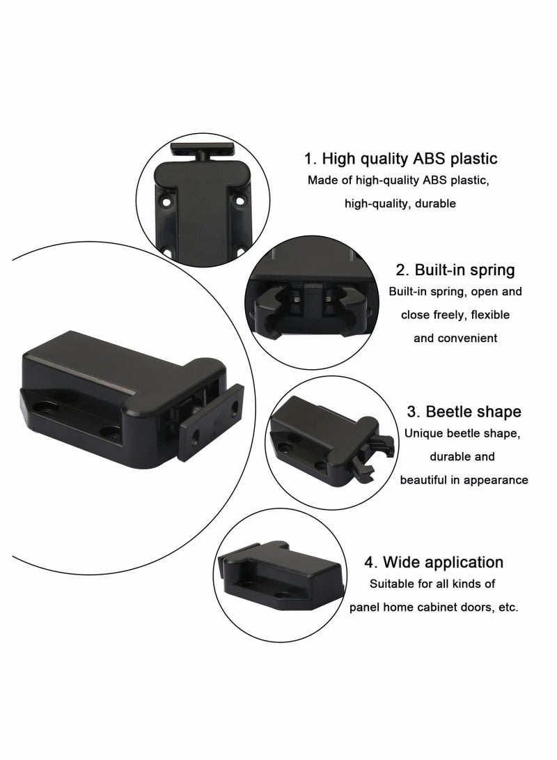 Excefore Touch Release Catch Latch, Black Push To Open Catch Lock With Automatic Pop-up Function Cabinet Lock, ABS Push Latch For Cupboard And Drawer  - Image 5