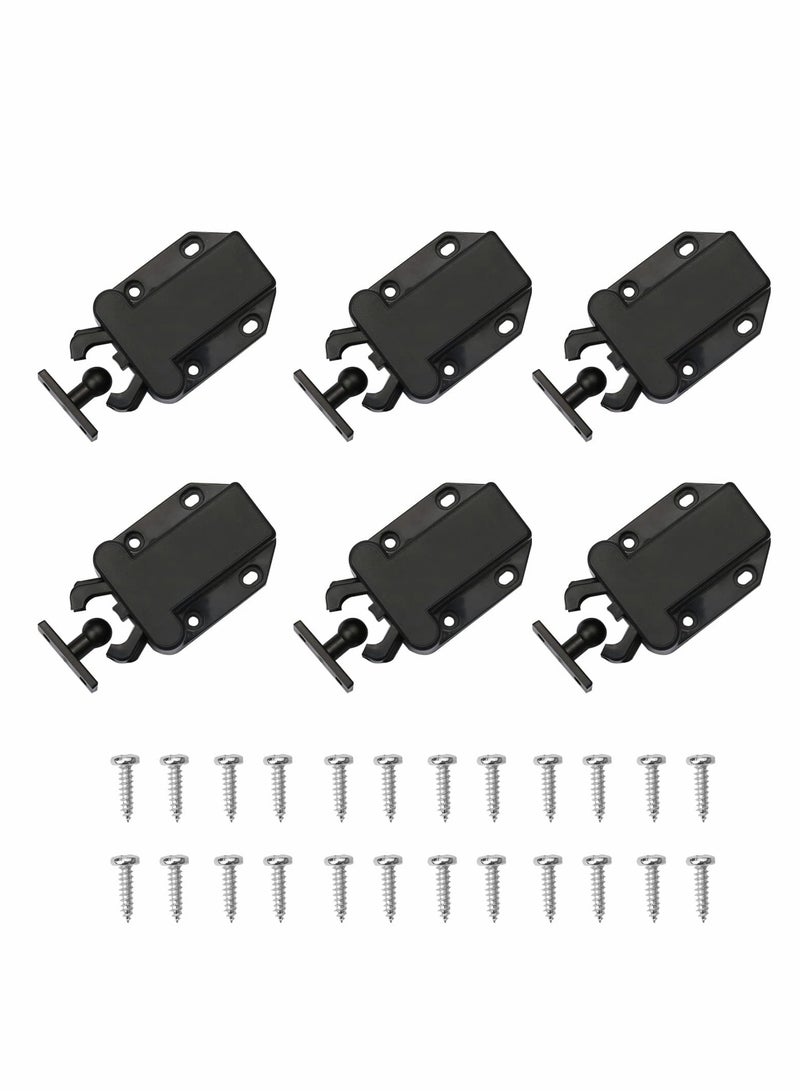 Excefore Touch Release Catch Latch, Black Push To Open Catch Lock With Automatic Pop-up Function Cabinet Lock, ABS Push Latch For Cupboard And Drawer  - Image 1