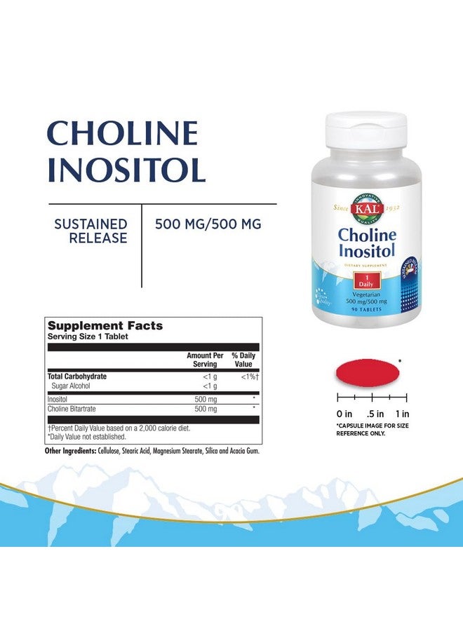 KAL Choline Inositol Tablets 195/500 mg 90 Count - Image 2