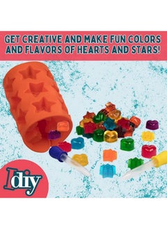 SCS Direct Star & Heart Silicone Gummy Candy Molds 4 Pack Set Xl Nonstick Siliconetrays With 2 Droppers For Chocolate Ice Cubes Bpafree Makes Up To 140 Candies Summer Camp Birthday Gift  - Image 5