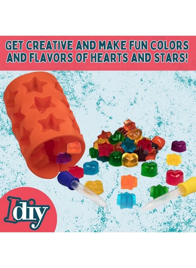 SCS Direct قوالب حلوى الجيلي السليكون على شكل نجوم وقلوب مجموعة 4 قطع XL ع_accuracyندة غير لاصقة مع 2 قطارة لصنع مكعبات الشوكولاتة خالية من BPA تصنع حتى 140 حلوى هدية عيد ميلاد مخيم صيفي - Image 5