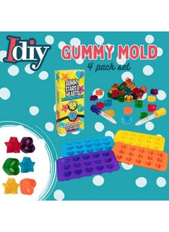 SCS Direct Star & Heart Silicone Gummy Candy Molds 4 Pack Set Xl Nonstick Siliconetrays With 2 Droppers For Chocolate Ice Cubes Bpafree Makes Up To 140 Candies Summer Camp Birthday Gift  - Image 3
