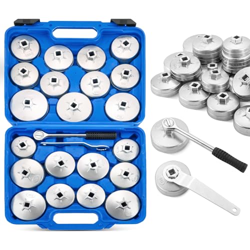 Acymner 23PCS Oil Filter Removal Tool, Oil Filter Removal Cap Wrench Socket Tool Set 1/2" Automotive Removal Garage Tool - Image 1