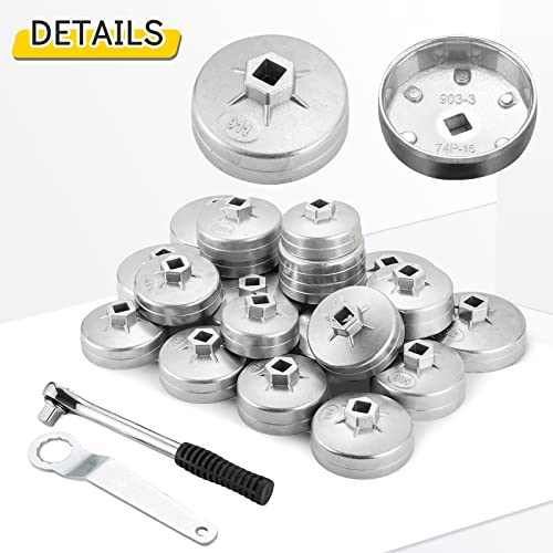 Acymner 23PCS Oil Filter Removal Tool, Oil Filter Removal Cap Wrench Socket Tool Set 1/2" Automotive Removal Garage Tool - Image 5
