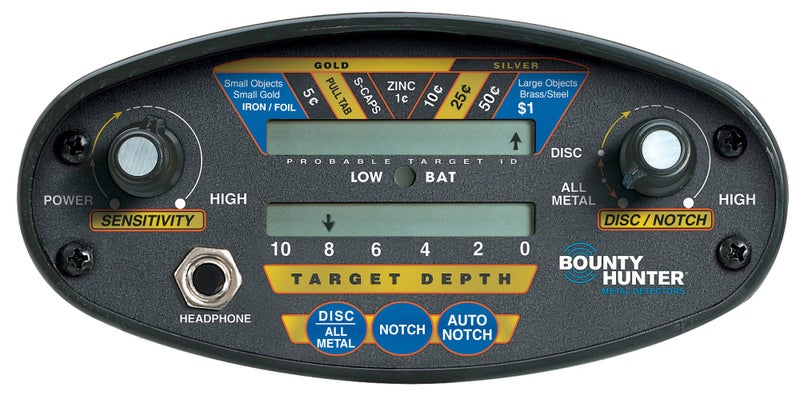 Bounty Hunter QD2 Quick Draw II Metal Detector | Digital Coin Depth Indicator, 9-Segment Target ID, 3-Tone Audio Feedback, Lightweight & Ergonomic Design, Adjustable Notch & Auto Notch Modes - Image 2