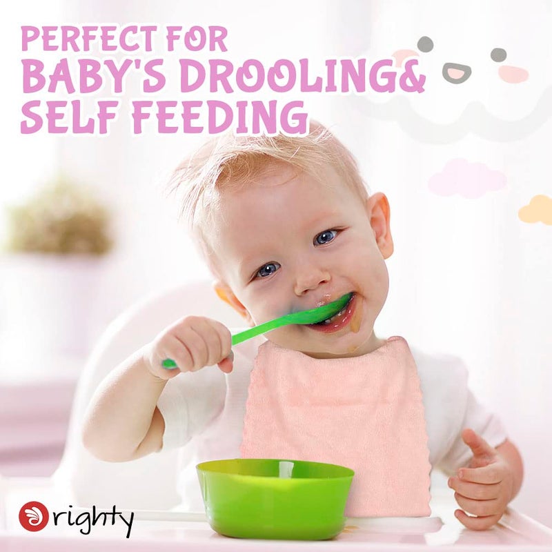 Orighty Burp Cloths for Baby - Super Soft & Highly Absorbent Coral Fleece, 12 x 16 Inch Gentle & Large Burp Rugs, 8 Pack - Image 4