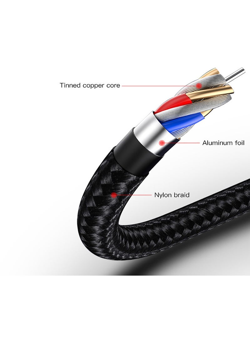 Yesido CA55 Type-C To Type-C Nylon Braided Phone Charger Cable 45W 3A Fast Charging Mobile Data Cable Black - Image 4