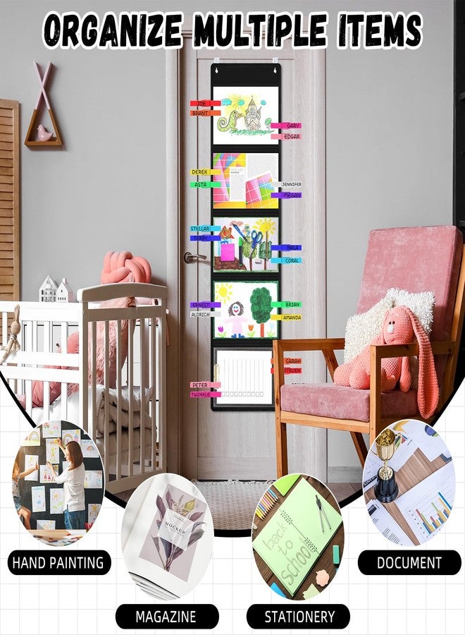 MotiMind 26 Pcs Student Behavior Clip Chart for Classroom, Black 5 Pockets Storage Pocket Chart with Wooden Clips for Operation Christmas Items Demonstrations Teacher Office Organization - Image 4