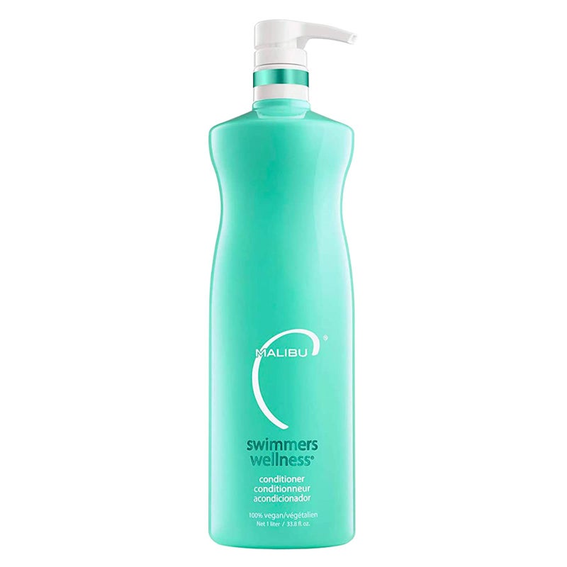 Malibu C Swimmers Wellness Hair Conditioner for Women, Men & Kids - Moisturizing Swim Conditioner to Restore Shine Affected by Pool Chlorine & Ocean Salt Water - Protein Rich Hair Care (33.8oz) - Image 1