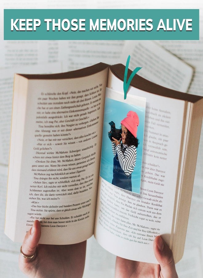pbf PHOTO BOOTH FRAMES أغطية فواصل كتب شفافة من الفينيل من pbf للصور مقاس 4x6 | أغطية صور مقاس 4x6 | فواصل كتب شخصية يمكنك صنعها بنفسك | فواصل كتب شفافة للأعمال اليدوية (عبوة من 100 قطعة) - Image 3