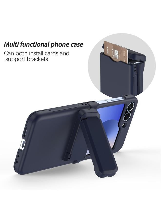 اس-توب جراب لهاتف Samsung Galaxy Z Flip5 5G مزود بسلسلة مطاطية زنبركية وفتحة بطاقة من الكمبيوتر الشخصي وحامل قابل للطي - Image 5