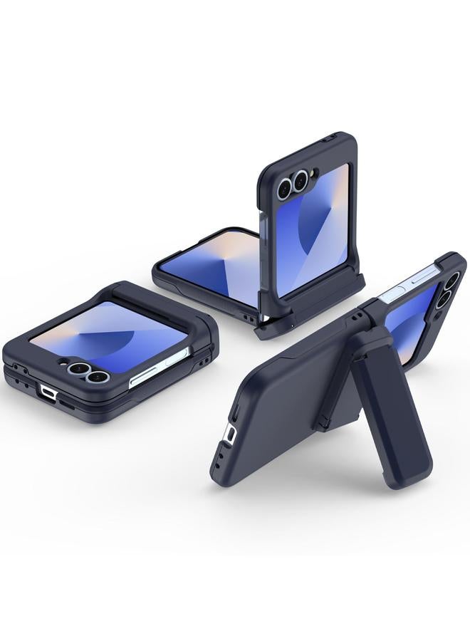 اس-توب جراب لهاتف Samsung Galaxy Z Flip5 5G مزود بسلسلة مطاطية زنبركية وفتحة بطاقة من الكمبيوتر الشخصي وحامل قابل للطي - Image 2