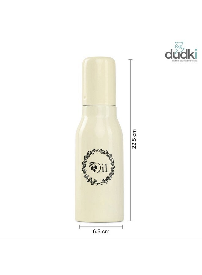 dudki Stainless Steel Oil Dispenser 500 ML Bottle Leakproof | Oil Nozzle Dropper | Cooking Oil Bottle For Home, Kitchen, Cooking, Café, Restaurant (IVORY) - Image 2